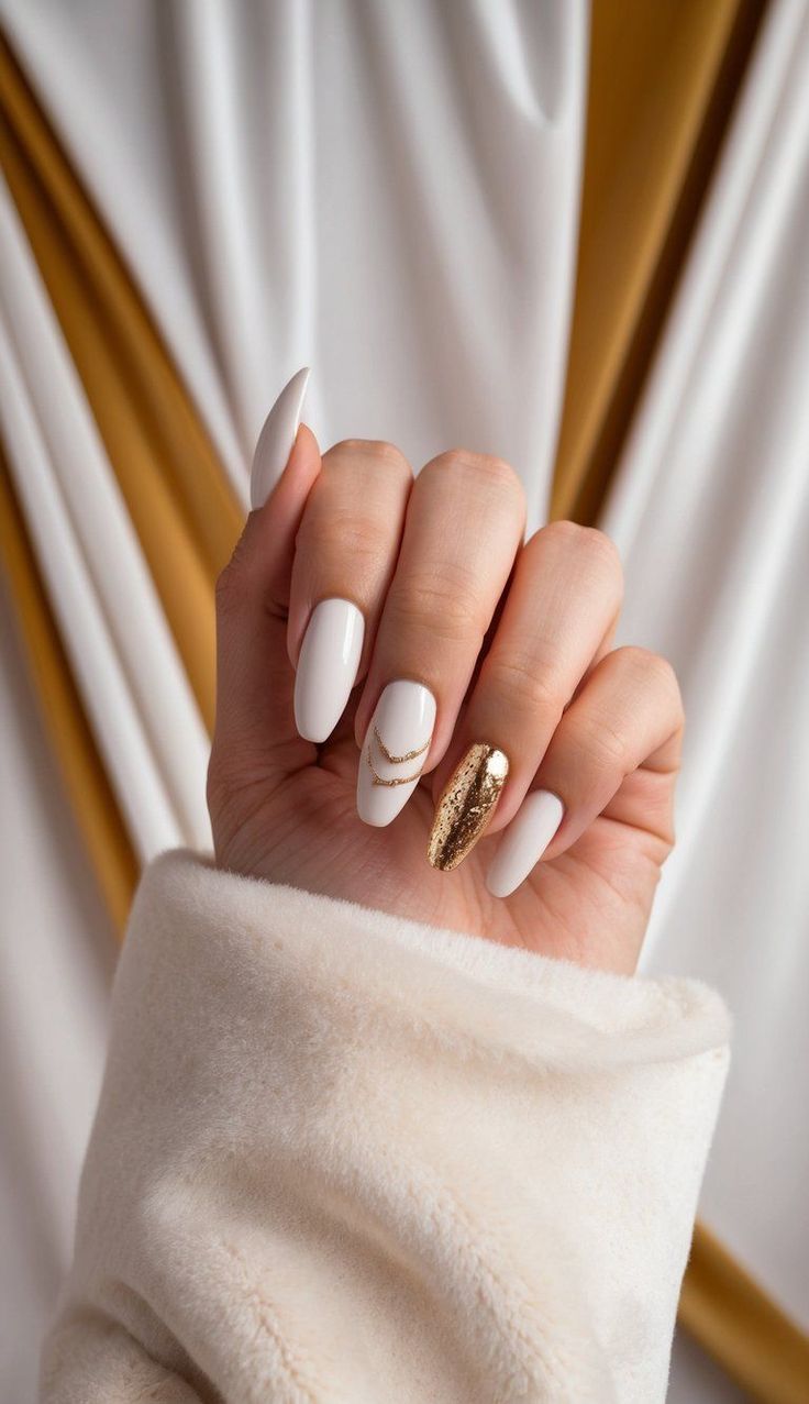 Nails of white negative space