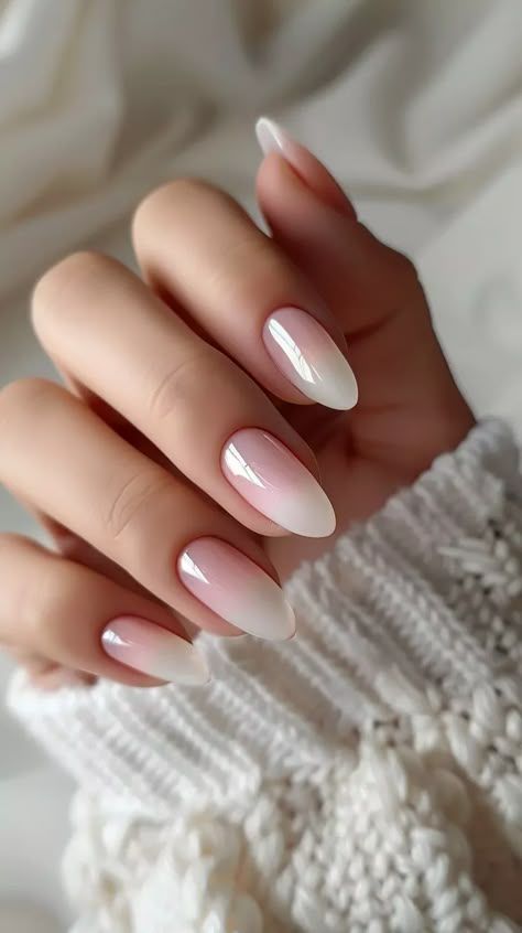 pink and white ombre nails